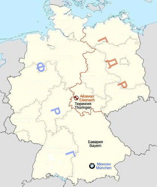 GDR and FRG map